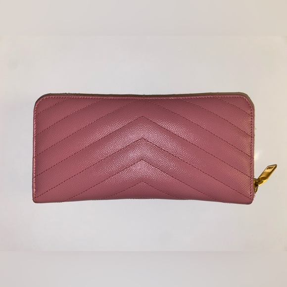 YSL Monogram Grain de Poudre Zip-Around Wallet - Picture 2 of 3